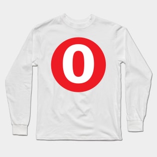 Number 0 Big Red Dot Letters & Numbers Long Sleeve T-Shirt